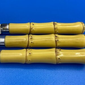 3 vintage mid-century butter knives with faux bamboo handles