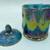 Beautiful mid-century Iridescent carnival glass / Indiana glass jar with lid - Image 2