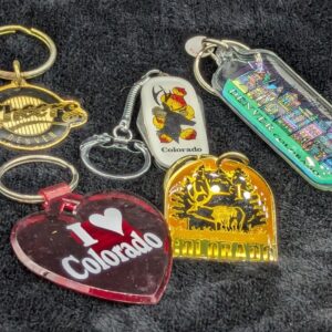 Five Vintage Souvenir Keychains, Denver, Colorado