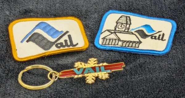 Two Vintage Vail Patches 1970s and a Vail Keychain