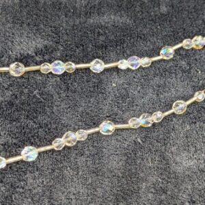 Vintage Aurora Borealis Crystal Bead Necklace | 19" Single Strand Faceted Beads | Elegant Retro Jewelry