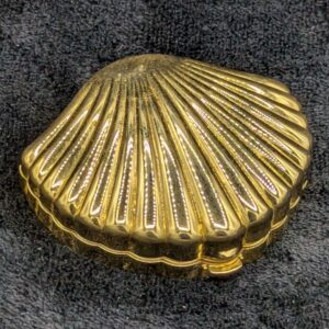 Vintage Estee Lauder Gold Tone Seashell Compact with Mirror
