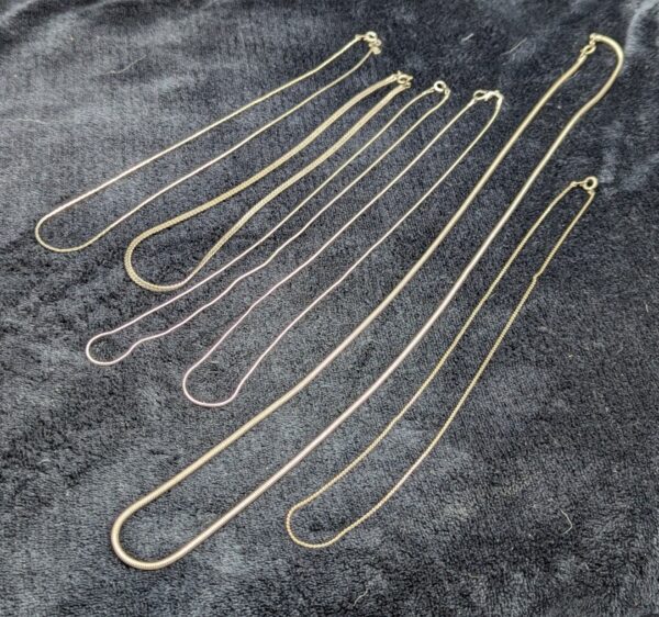 Assorted Silver Tone Chains/Necklaces, Various Length 15" - 28"
