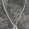 Vintage Blue Heart Rhinestone Necklace | 18” Sparkling Elegance | Heart of the Ocean Inspired with Romantic Retro Glam! - Image 2