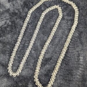 Vintage 38-Inch Faceted Clear Crystal Beaded Necklace | Long Single Strand | Classic Transparent Bead Jewelry