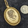 Vintage Sarah Coventry Cameo Pendant Necklace | Gold-Tone Rope Frame & Classic Lady Silhouette | 17” Chain - Image 3