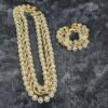Vintage Sarah Coventry Three-Strand Clear Bead with Gold Chain Necklace & Bracelet Set | 18"-20" Necklace | 7" Bracelet - Image 2