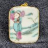 Vintage 24-Inch 1/20 12K Gold Chain Necklace | Hand-Painted Chinese Porcelain Pendant | Elegant Oriental Jewelry - Image 3