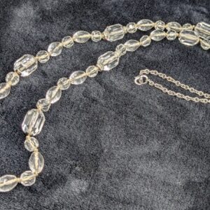 Vintage 36" Clear Faceted Beaded Necklace