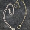 Two Vintage Silver Tone Necklaces, 18" Lucky Horseshoe and 16" Lucky Shamrock/Clover - Image 2