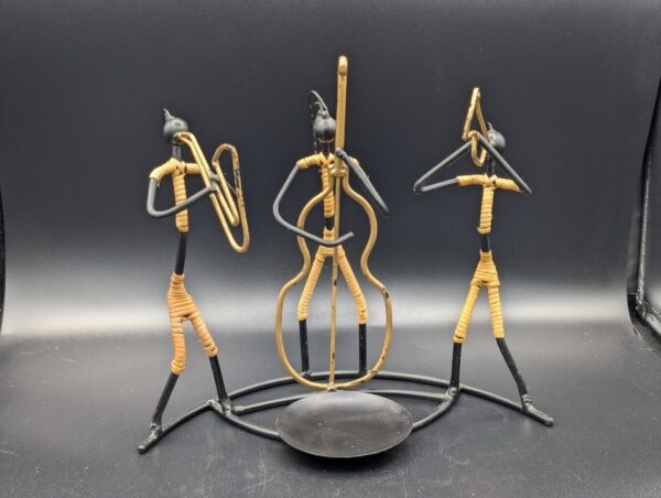 Vintage Laurids Lonborg Jazz Trio Metal Sculpture Candle Holders - Mid Century Modern Décor