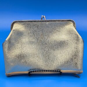 Vintage 1960s Gold Clutch Purse, Secret Zipper Compartment, Elegant Evening Bag, Retro Chic, Collectible Handbag, Metallic Formal Accessory