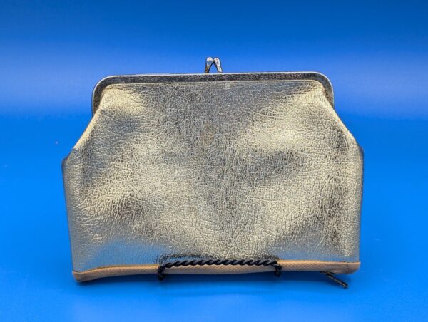 Vintage 1960s Gold Clutch Purse, Secret Zipper Compartment, Elegant Evening Bag, Retro Chic, Collectible Handbag, Metallic Formal Accessory