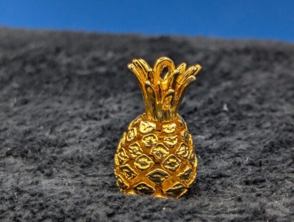 RARE: Gold-Tone Pineapple Pendant | Articulated Moving Fruit Charm | Retro Tropical Jewelry | Pineapple Enthusiast Pendant