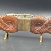 RARE Vintage Dragon Carving Set Stainless Steel Knife Fork Hand Carved Wood Display Stand Collectible Antique Decor - Image 2