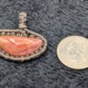 Handmade Vintage Red Rhodochrosite Pendant, Cord-wrapped Gemstone Jewelry, Unique Rustic Stone Necklace - Image 2