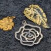 Set of 3 Rose Pendants - 2 Gold Tone, 1 Silver Tone Vintage Jewelry, Romantic Rose Pendants, Floral Pendant Collection - Image 2