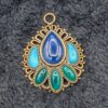 Vintage Barse Thailand Teardrop Pendant Necklace / Blue and Green Stone Pendant / Boho Jewelry / Retro Fashion Accessory / Sassy Statement - Image 6
