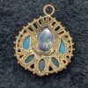 Vintage Barse Thailand Teardrop Pendant Necklace / Blue and Green Stone Pendant / Boho Jewelry / Retro Fashion Accessory / Sassy Statement - Image 4