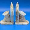 Vintage Mexican Hand-Carved Onyx Siesta Bookends | Unique Marble Decor | Mid-Century Modern | Collectible Art Pieces | Rustic Home Office - Image 2