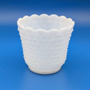 Vintage Fireking Hobnail Vase - White Milky Glass, Collectible Home Decor, Retro Floral Display Bowl, Mid-Century Modern Glassware