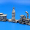 Vintage Coca Cola Coke Pewter Train Set - Engine, Bottle, Caboose - Missing Bear Car - Collector's Item - Image 2