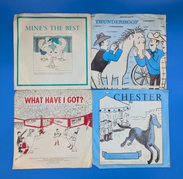 Lot of 4 Vintage Children's Story Records - "What Have I Got?", "Mine's the Best", "Chester", "Thunderhoof" - Classic Tales