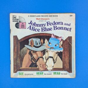 RARE Vintage Walt Disney Johnny Fedora and Alice Blue Bonnet See Hear Read Book Record Set Disney Collector's Item