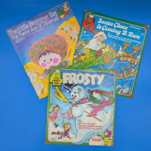 Lot of 3 Vintage Children's Records - Frosty, Santa Claus, Little Drummer Boy - Peter Pan, Mr. Pickwick's