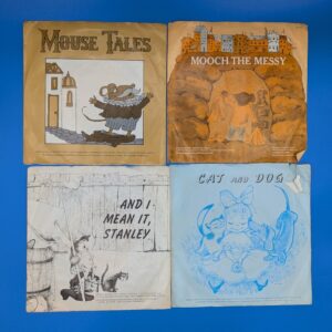 Lot of 4 Vintage Children's Story Records - Mouse Tales, Mooch the Messy, And I Mean It, Stanley, Cat and Dog