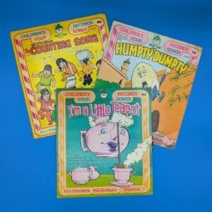 Lot of 3 Vintage Peter Pan Children's Records – I'm a Little Teapot, Ten Little Indians Counting Song, Humpty Dumpty Classics