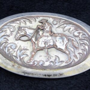 Vintage Stamped Steel Belt Buckle for up to 1.5" Belt -- Cowboy Horse Riding Western Rustic Decor Retro Accessory