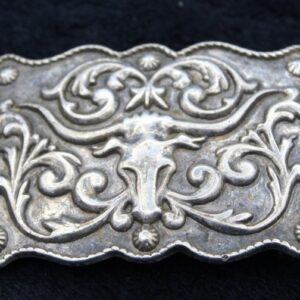 Vintage 1994 Pewter Style Belt Buckle for up to 1.5" Belt - Longhorn Steer, Western,  Cowboy, Collectible Silver Buckle, Southwestern Buckle