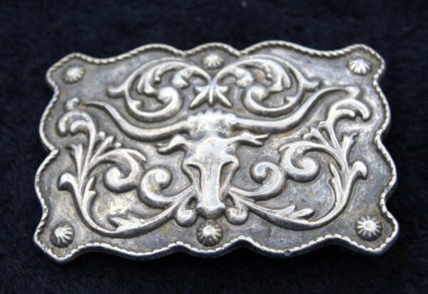 Vintage 1994 Pewter Style Belt Buckle for up to 1.5" Belt - Longhorn Steer, Western,  Cowboy, Collectible Silver Buckle, Southwestern Buckle