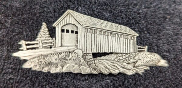 Vintage JJ Jonette Covered Bridge Pin/Brooch