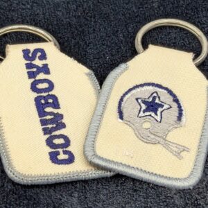 Two Rare Vintage Embroidered Dallas Cowboys Keychains