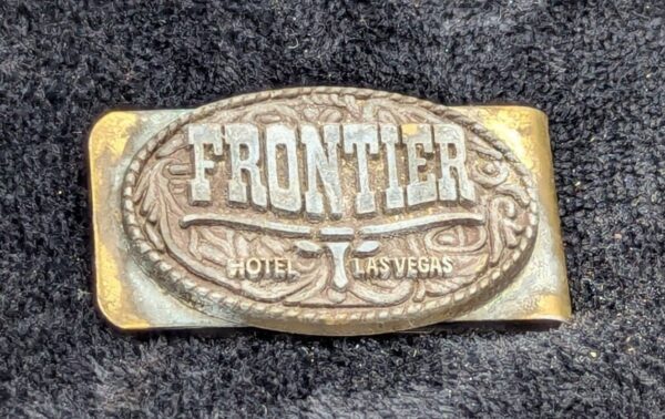 Vintage Brass Frontier Casino Money Clip -- Las Vegas