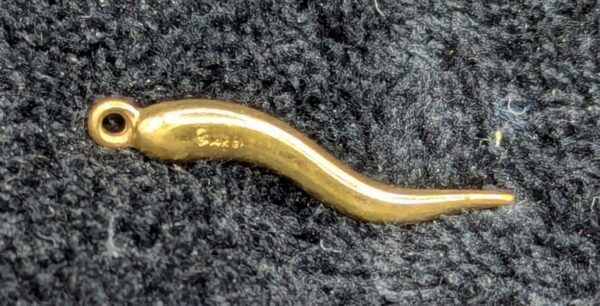 Vintage Cornicello Horn Good Luck/Fertility Amulet/Pendant 14KGP
