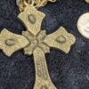 Vintage 1975 Sarah Cov Limited Edition 30" Pearl & Gold Tone Cross Pendant Necklace - Image 2