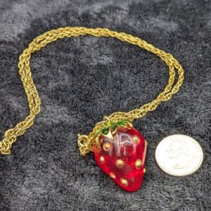 Vintage Tancer Strawberry Pendant Necklace