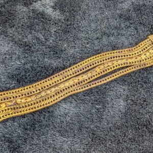 Vintage Multi Chain Gold Tone Bracelet with Medallion Clasp