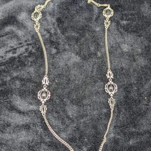 Vintage Sarah Coventry Silver-Tone Necklace | 37-Inch Chain with Black Faceted Beads | Elegant Retro Jewelry