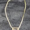 Vintage Gold-Tone Necklace | 16" Chain with Faceted Pale Purple Glass Cabochon and Rhinestone Halo | Retro Statement Jewelry - Image 7