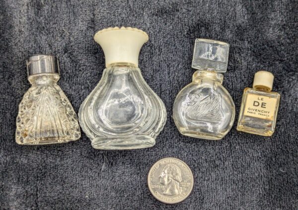Four Vintage Mini Perfume Bottles