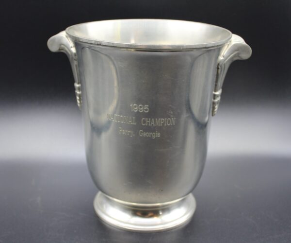 Vintage 1995 Universal Pewter National Champion Champagne Bucket Perry Georgia Trophy Decor
