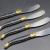 Set of 4 Vintage Laguiole Black and Gold Bee Cheese Spread Knives - Charcuterie Board Essentials - Image 3
