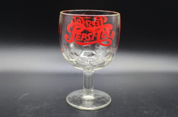 Vintage 1970s Pepsi Thumbprint Goblet | Retro Collectible Glassware | Classic Pepsi-Cola Memorabilia