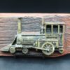 Vintage 1975 Miller Studio Train Locomotive Chalkware Wall Plaques - Minor Flaws - Mechanical Decor Set - Image 3
