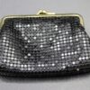 Set of 2 Vintage Aluminum Mesh Coin Purses - Black and Gold, Retro Clutch Handbags, Small Accessories for Women - Image 4