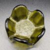 Vintage Green Viking Glass/Italian Art Glass Five Petal Hobnail Ashtray - Image 2
